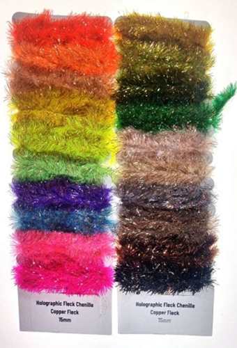 Copper Tinsel Fleck Chenille 15mm Multicards