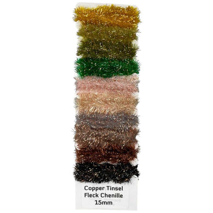 Copper Tinsel Fleck Chenille 15mm Multicards